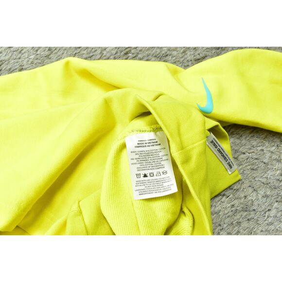 Nike TKJL Men's XL Yellow Pullover Hoodie Cotton Blend Long Sleeve Solid - Picture 4 of 8